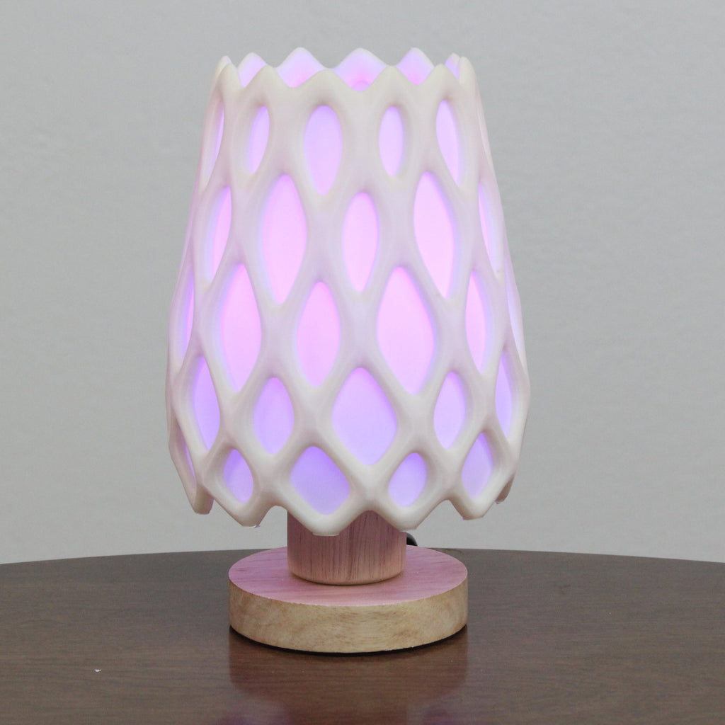 Cholla skeleton lamp purple, mesh organic design