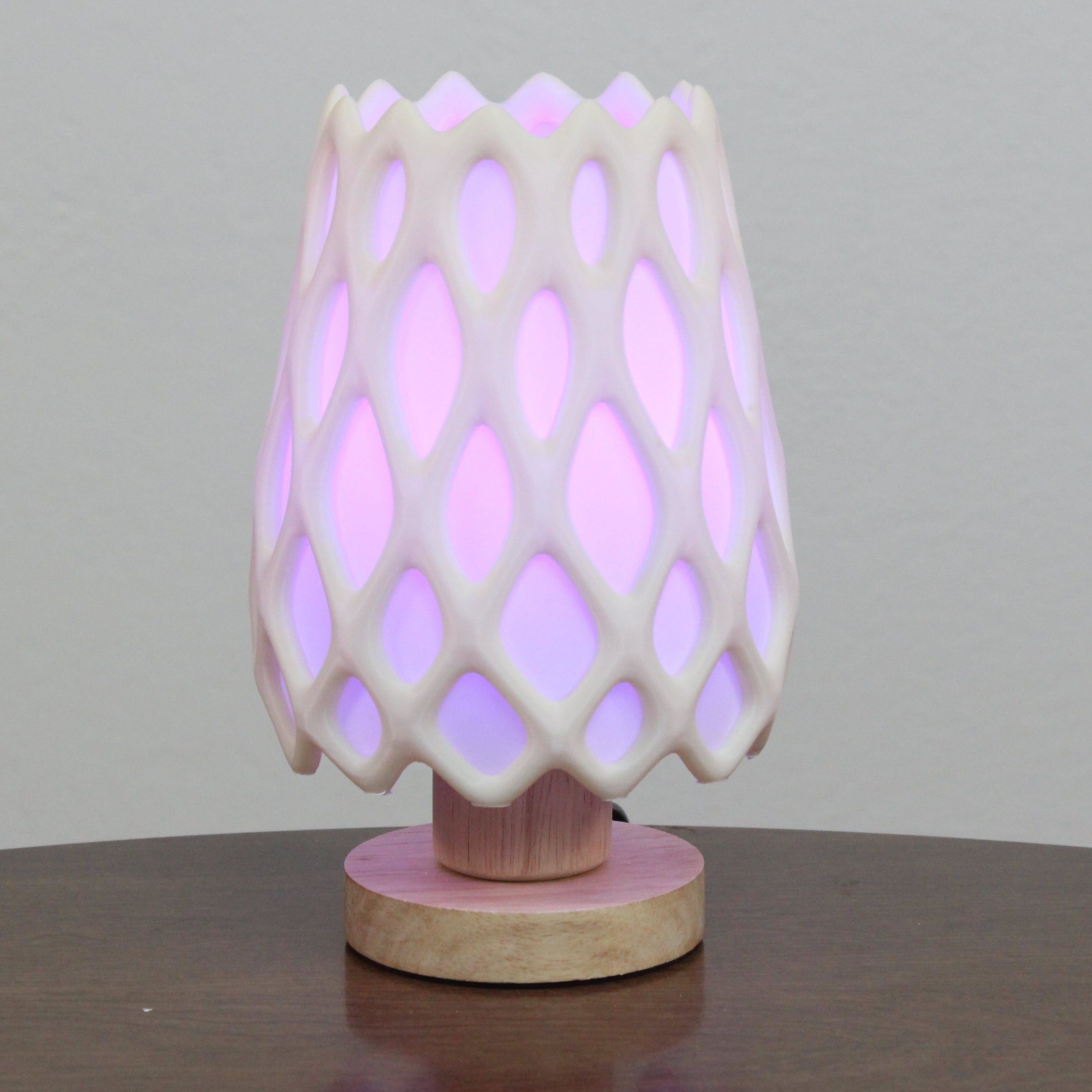 Cholla skeleton lamp purple, mesh organic design