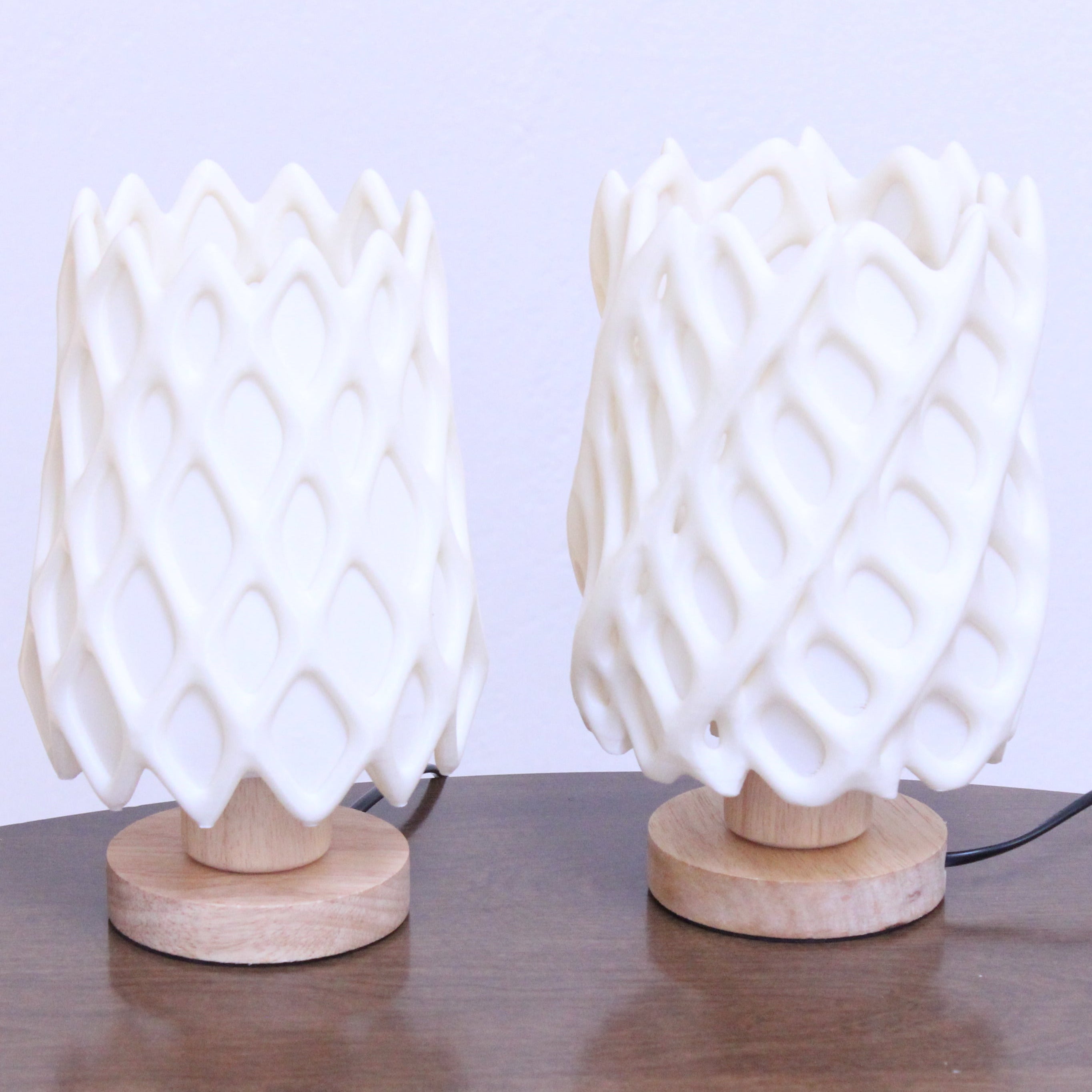two variants of cholla table lamps
